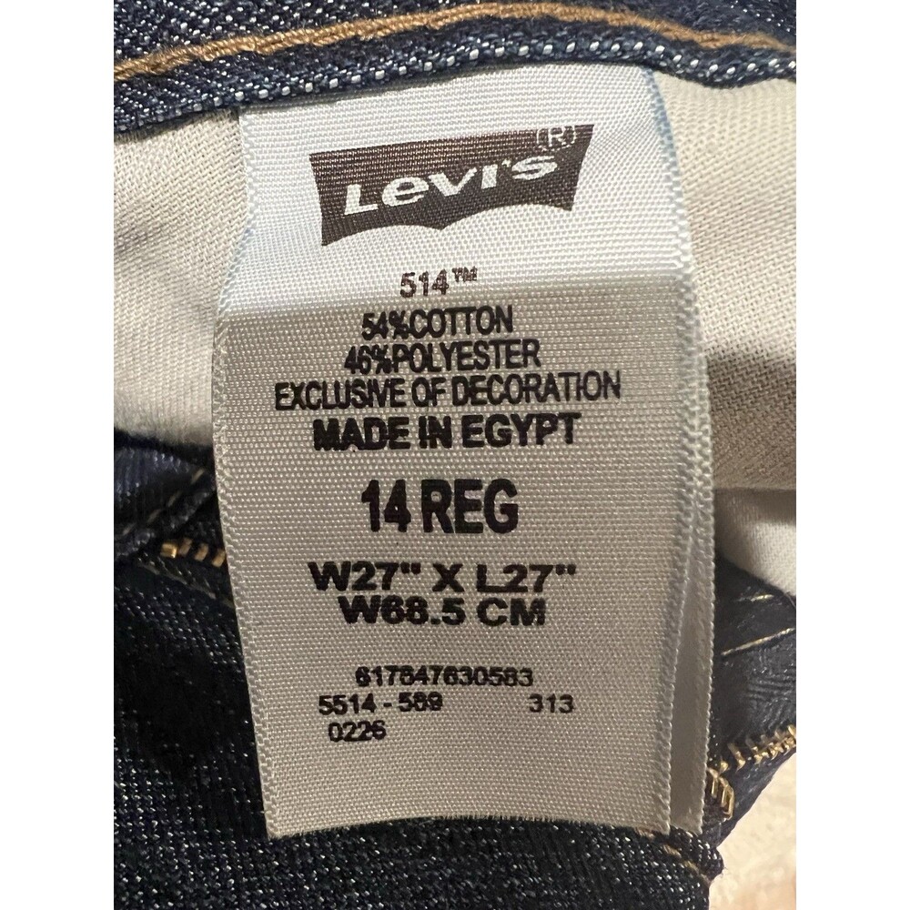 Levis Boys 514 Straight Regular Fit Jeans Size 27 X 27 14 Regular - Picture 6 of 7